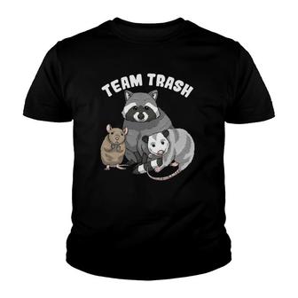 Womens Rat Raccoon Racoon Opossum Possum Team Trash Funny Gift V-Neck Youth T-shirt | Mazezy