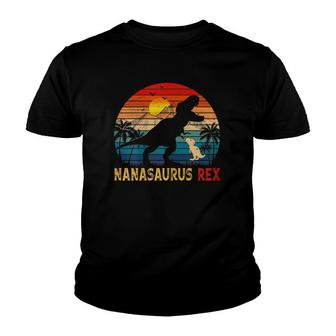 Womens Retro Vintage Nanasaurus Rex Gifts Family Mother's Day Youth T-shirt | Mazezy