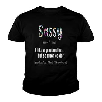 Womens Sassy Like Grandmother But So Much Cooler Mother's Day Cute V-Neck Youth T-shirt | Mazezy AU
