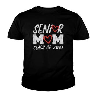 Womens Senior Mom Class 2021 Heart Graduate Graduation Women Youth T-shirt | Mazezy
