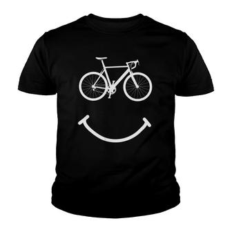 Womens Smiley Funny Mtb Mountain Cycling Smile Face Bicycle Biker Youth T-shirt | Mazezy