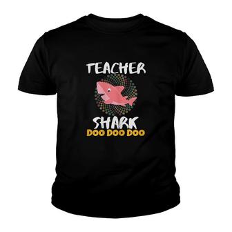 Womens Teacher Shark Back To School Birthday First Day Of School Kids Youth T-shirt - Seseable