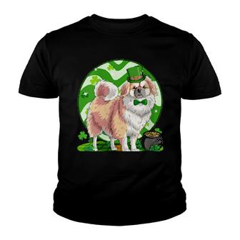 Womens Tibetan Spaniel Lucky Leprechaun St Patricks Day Youth T-shirt | Mazezy