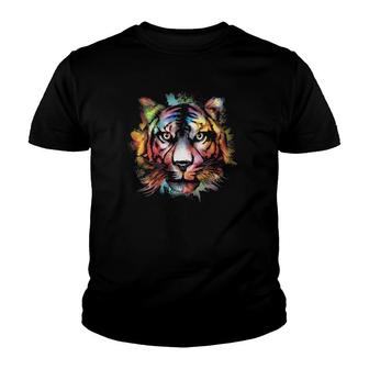 Womens Tiger Watercolor Bengal Tiger Head Animal Lover Bengal Tiger Youth T-shirt | Mazezy