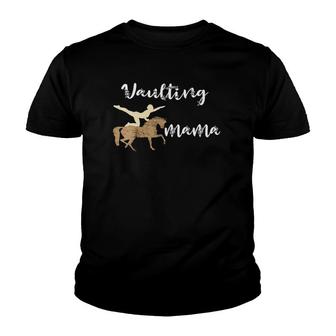 Womens Vaulting Mama Equestrian Horse Mom Horseback Riding Mother V-Neck Youth T-shirt | Mazezy