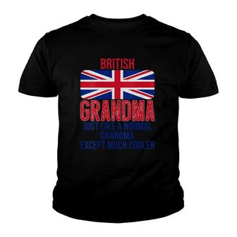 Womens Vintage British Grandma United Kingdom Flag For Mother's Day V-Neck Youth T-shirt | Mazezy