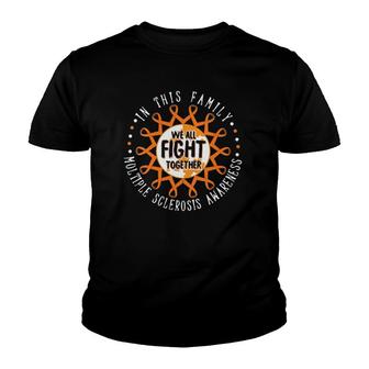 Womens We All Fight Together Multiple Sclerosis Awareness Ms Gifts V-Neck Youth T-shirt | Mazezy