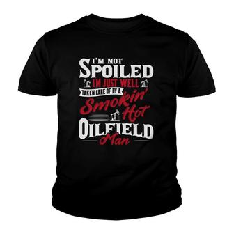Womens Wife Fiancee Of Oilfield Worker Oilman Oil Drilling Youth T-shirt | Mazezy