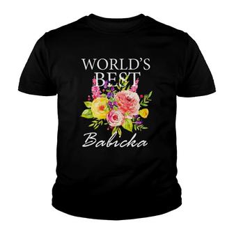 World's Best Babicka Slovakia Grandma Mother's Day Flowers Youth T-shirt | Mazezy