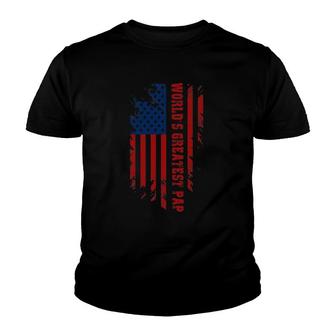 World's Greatest Pap American Flag Men Father's Day Gift Youth T-shirt | Mazezy UK