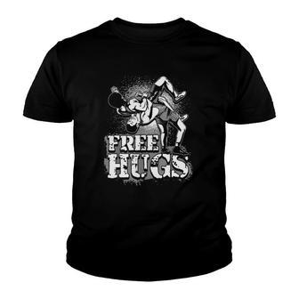 Wrestling Free Hugs Wrestling Combat Sport Youth T-shirt | Mazezy