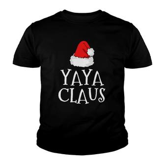 Yaya Claus Christmas Hat Family Group Matching Pajama Youth T-shirt | Mazezy