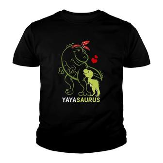 Yayasaurus Yaya Tyrannosaurus Dinosaur Baby Mother's Day Youth T-shirt | Mazezy