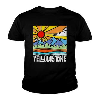 Yellowstone National Park Artistic Nature & Mountains Youth T-shirt | Mazezy