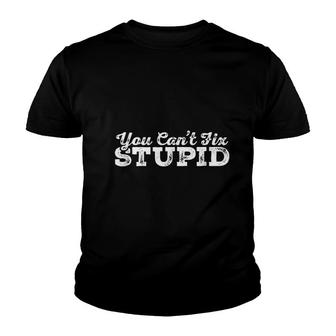 You Cant Fix Stupid Funny Insult Youth T-shirt | Mazezy