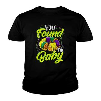 You Found The Baby - Mardi Gras King Cake Beads Costume Youth T-shirt | Mazezy