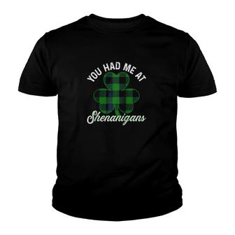 You Had Me At Shenanigans Irish St Patrick's Day Party Raglan Baseball Tee Youth T-shirt | Mazezy