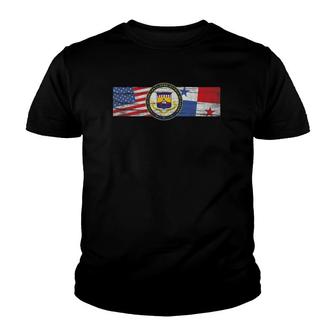 Zonian Panama Canal Zone Seal With Us And Panama Flags Youth T-shirt | Mazezy