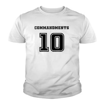 10 Commandments Christian Biblical Gift Youth T-shirt | Mazezy
