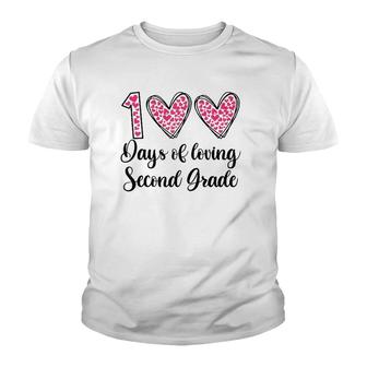 100 Days Of Loving 2Nd Second Grade 100Th Day Of School Raglan Baseball Tee Youth T-shirt | Mazezy