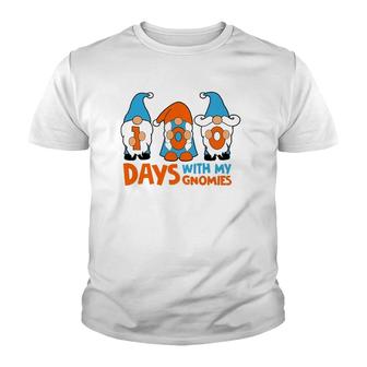 100 Days With My Gnomies Funny 100 Days Of School Youth T-shirt | Mazezy