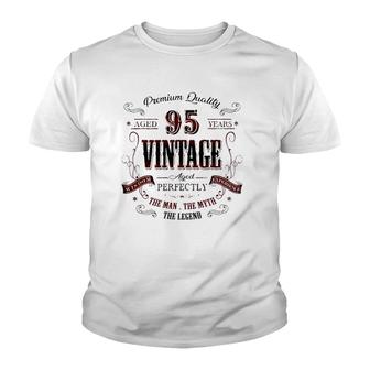 95Th Birthday Gift Idea For Vintage 95 Years Old Party Youth T-shirt | Mazezy