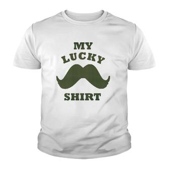 A Hipsters Funny Mens Grooming My Lucky Mustache Youth T-shirt | Mazezy