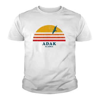 Adak Alaska Ak Vintage Casual Graphic 70S Tee Youth T-shirt | Mazezy