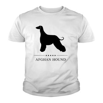 Afghan Hound Black Silhouette Dog Lover Youth T-shirt | Mazezy