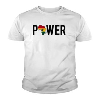 Africa Black African Power Ghana Map Youth T-shirt | Mazezy