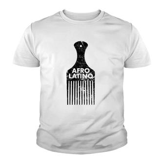 Afro Latino Hair Pick Distressed Vintage Look Youth T-shirt | Mazezy UK