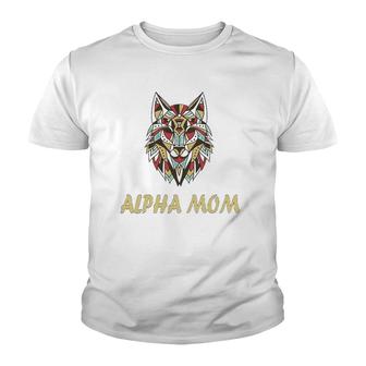 Alpha Mom Mother's Day Wolf Leader Youth T-shirt | Mazezy