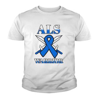 Als Motor Neurone Disease Amyotrophic Lateral Sclerosis Blue Youth T-shirt | Mazezy