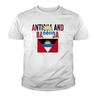 Antiguan Gift - Antigua And Barbuda Country Flag Youth T-shirt | Mazezy