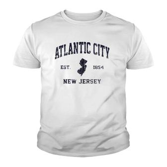 Atlantic City New Jersey Nj Vintage State Athletic Style Zip Youth T-shirt | Mazezy