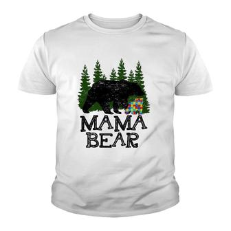 Autism Awareness Mama Bear Support Autistic Adults Youth T-shirt | Mazezy