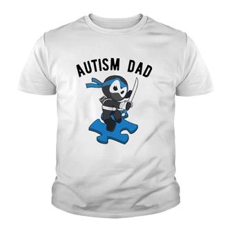 Autism Dad Ninja Martial Arts Father Youth T-shirt | Mazezy