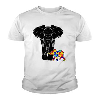 Autism Elephant Autism Awareness Gift Mom Dad Mother's Day Youth T-shirt | Mazezy
