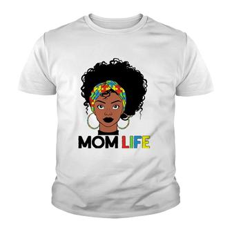 Autism Mom Life Bandana Mother’S Day Afro American Black Mom Youth T-shirt | Mazezy