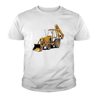 Backhoe Excavator Construction Operator Heavy Equipment Youth T-shirt | Mazezy