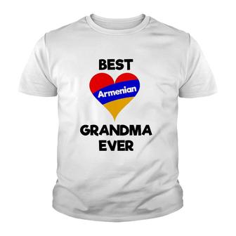 Best Armenian Grandma Ever Armenia Heart Flag Gift Youth T-shirt | Mazezy