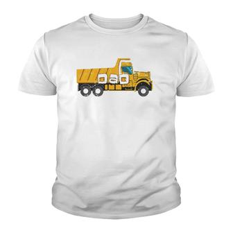 Best Dad Yellow Construction Trucks Youth T-shirt | Mazezy