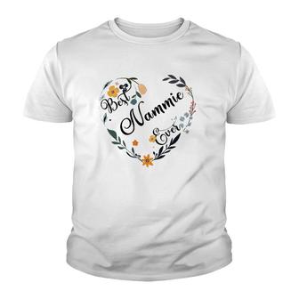 Best Nammie Ever Heart Flower Blessed Grandma Mothers Day Youth T-shirt - Thegiftio UK