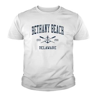 Bethany Beach De Vintage Navy Crossed Oars & Boat Anchor Youth T-shirt | Mazezy CA