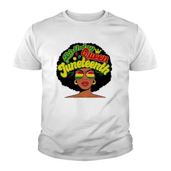 Birthday Queen Juneteenth Pride Black History Afro-American Youth T-shirt | Mazezy