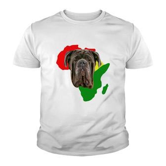 Black History Month African Map Mastiff Gift For Pet Lovers Proud Black Youth T-shirt | Mazezy