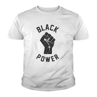Black Power Raised Fist Vintage Youth T-shirt | Mazezy
