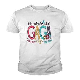 Blessed To Be Called Gaga Colorful Mother's Day Gift Youth T-shirt | Mazezy