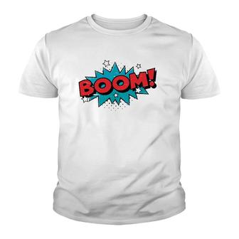 Boom Comic Book Cartoon Funny Pop Art Design Vintage Youth T-shirt | Mazezy