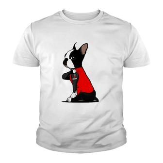 Boston Terrier Tattoos I Love Mom Sitting Gift Mother’S Day Youth T-shirt | Mazezy
